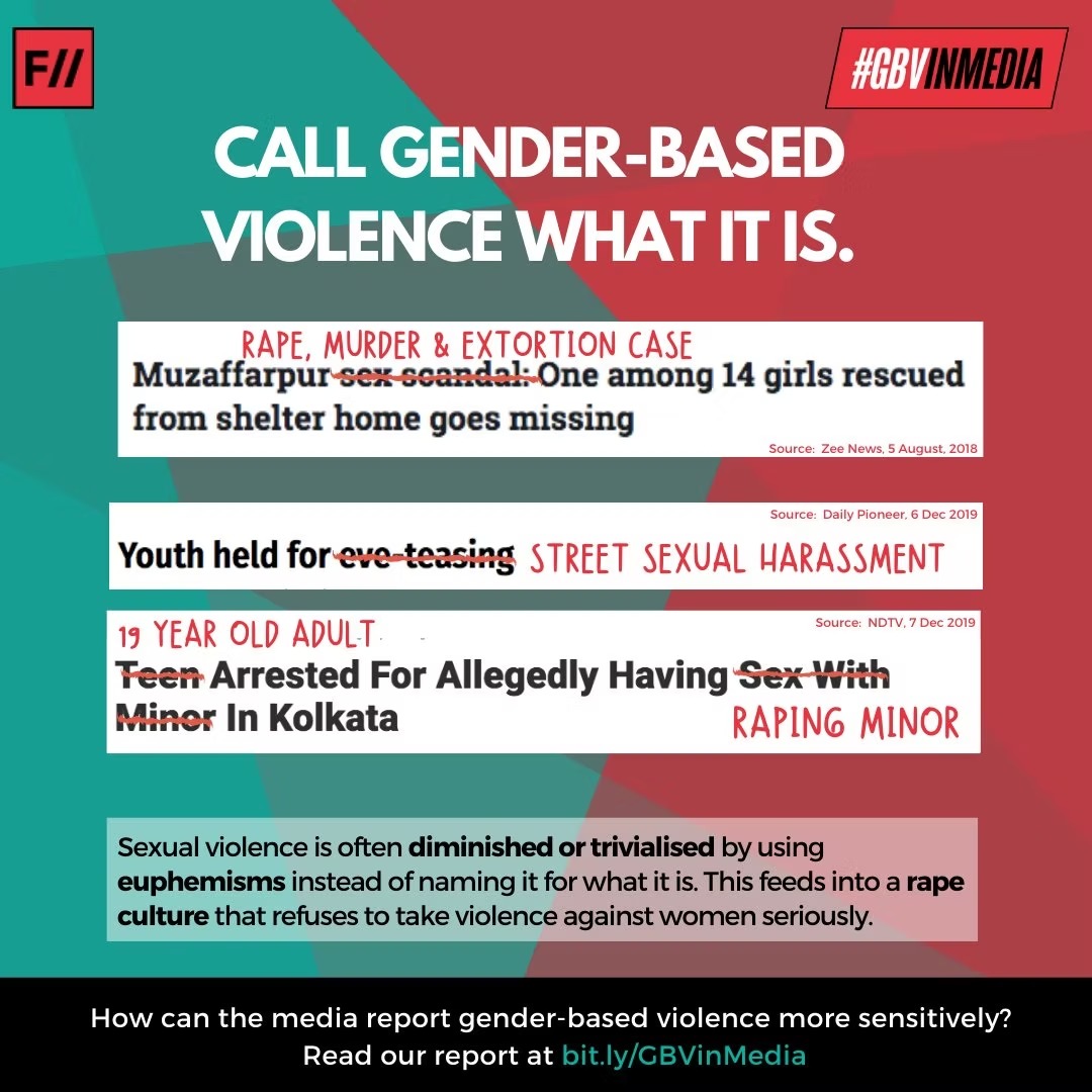Call gender-based violence what it is — examples of euphemistic headlines and their correct alternatives